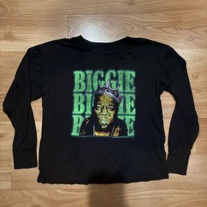 Rowdy Sprout Biggie Black Graphic Kids Long Sleeve Shirt